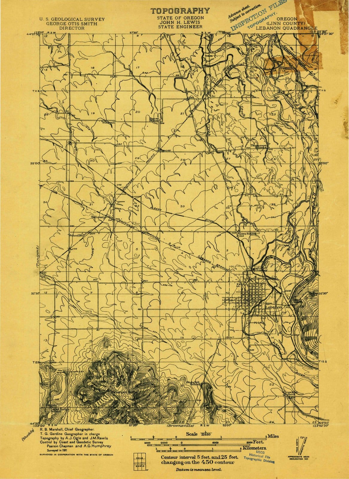 1911 Lebanon, OR - Oregon - USGS Topographic Map