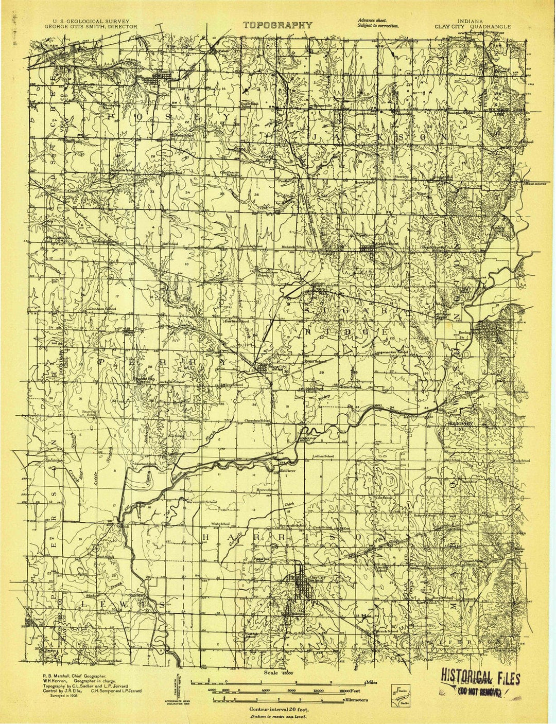 1908 Clay, in - Indiana - USGS Topographic Map