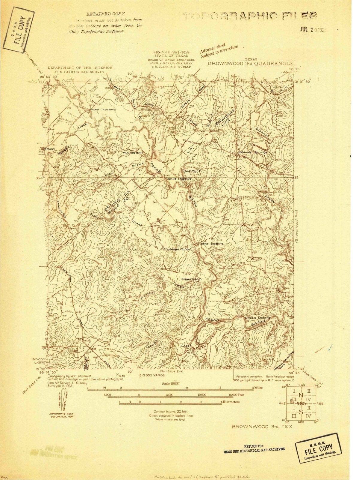 1925 Brownwood 3, TX - Texas - USGS Topographic Map v2