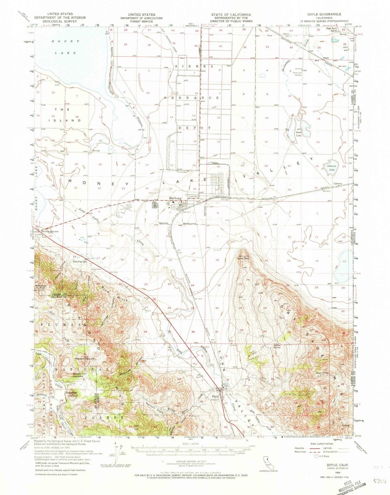 1954 Doyle, CA - California - USGS Topographic Map