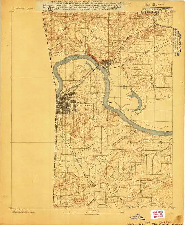 1887 Van Buren, AR - Arkansas - USGS Topographic Map