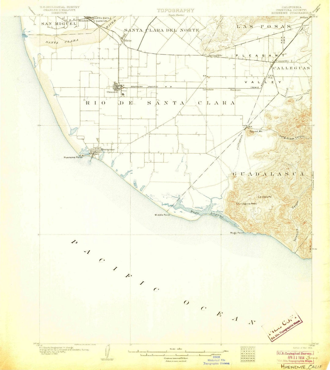 1904 Port Hueneme, CA - California - USGS Topographic Map
