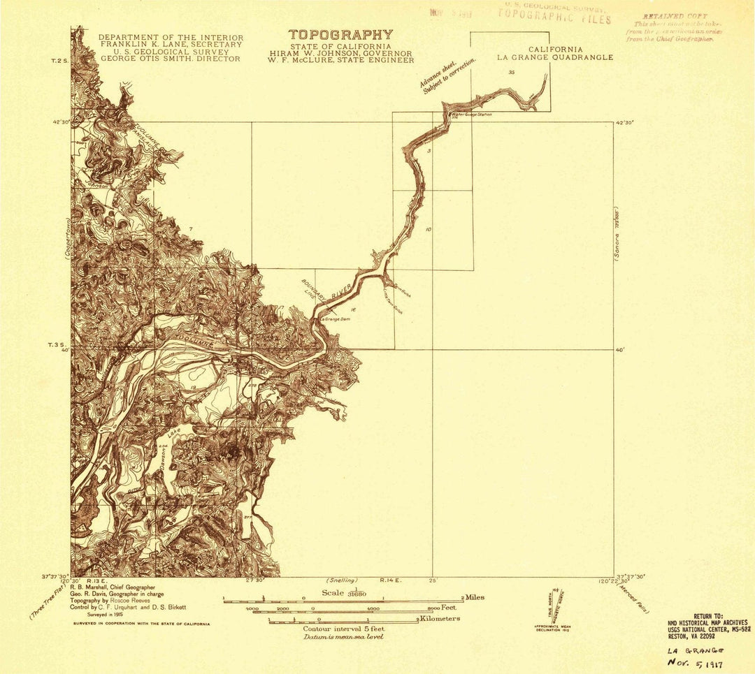 1915 La Grange, CA - California - USGS Topographic Map v2