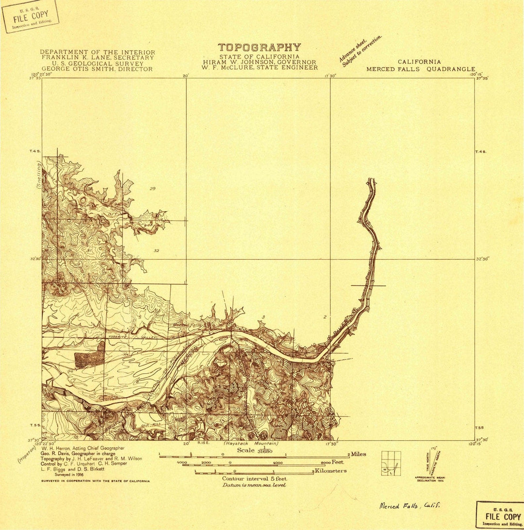 1916 Merced, CA - California - USGS Topographic Map