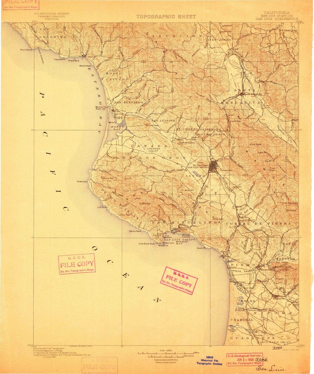 1900 San Luis Obispo, CA - California - USGS Topographic Map