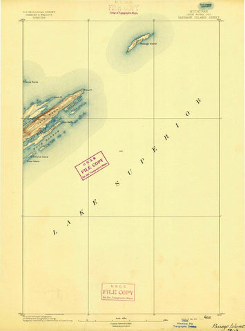 1895 Passage Island, MI - Michigan - USGS Topographic Map