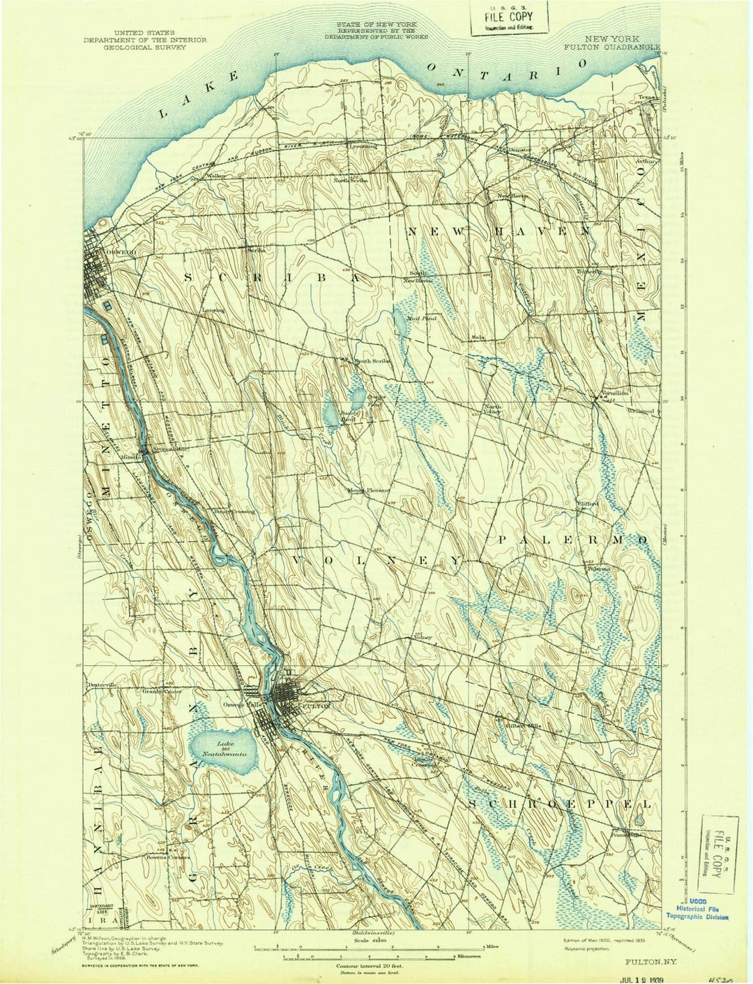 1900 Fulton, NY - New York - USGS Topographic Map