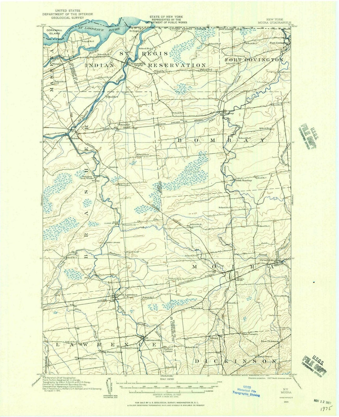 1915 Moira, NY - New York - USGS Topographic Map