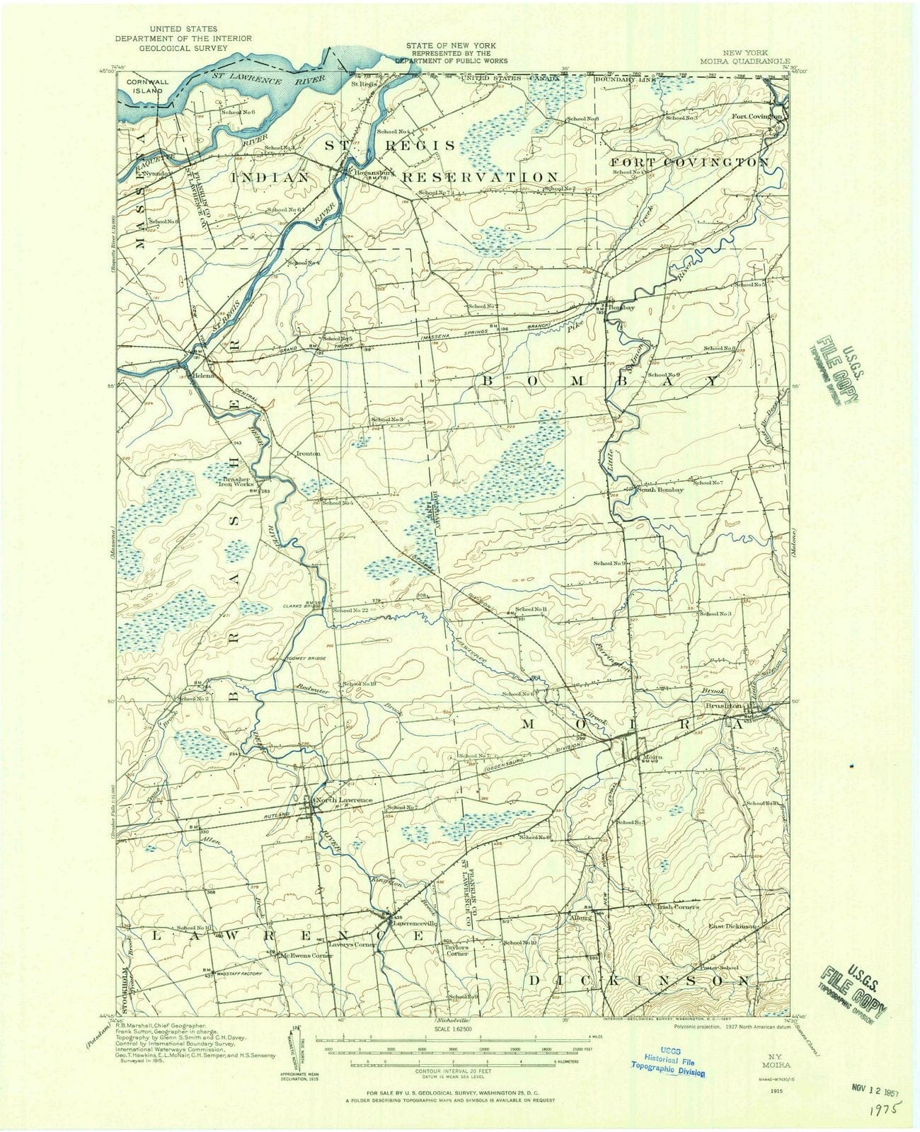 1915 Moira, NY - New York - USGS Topographic Map