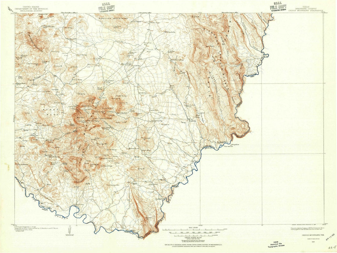 1903 Chisos Mountains, TX - Texas - USGS Topographic Map