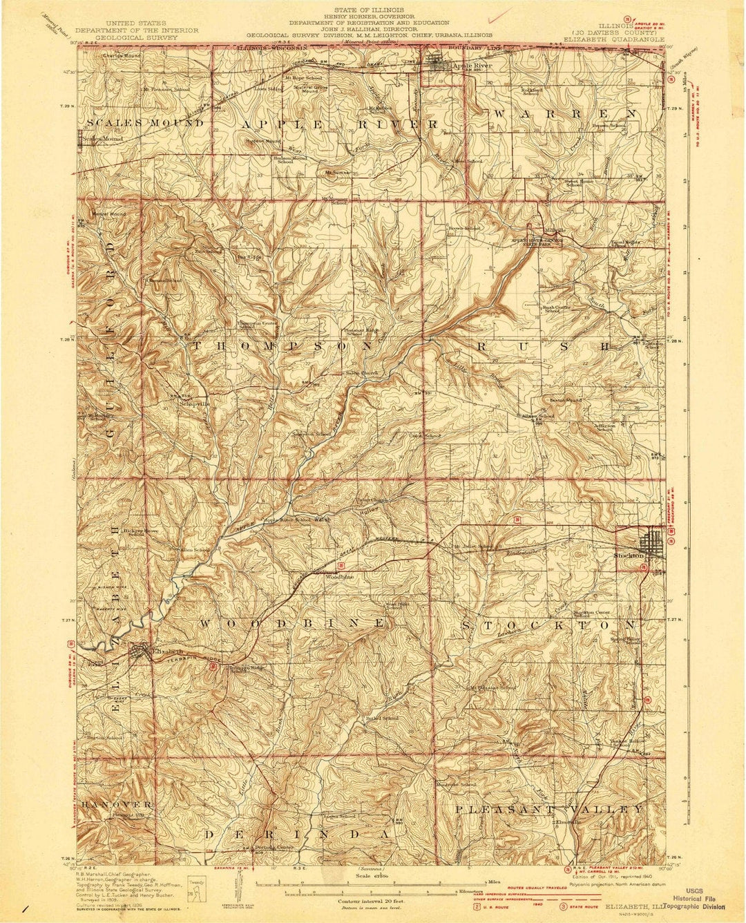 1911 Elizabeth, IL - Illinois - USGS Topographic Map