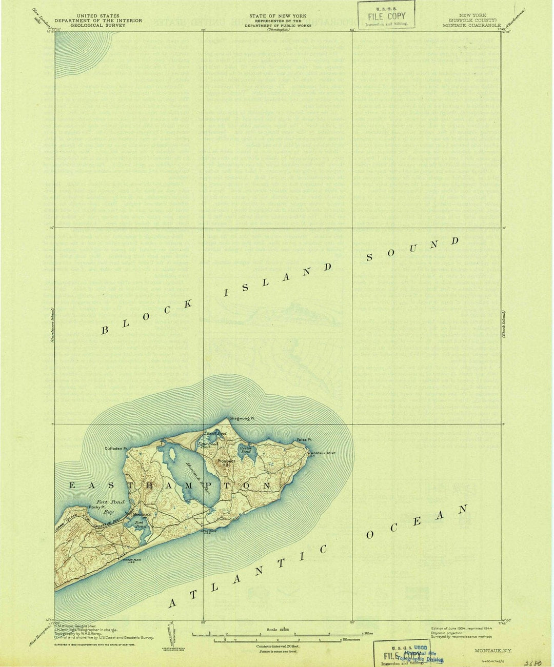 1904 Montauk, NY - New York - USGS Topographic Map