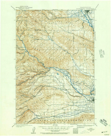 1899 Ellensburg, WA - Washington - USGS Topographic Map