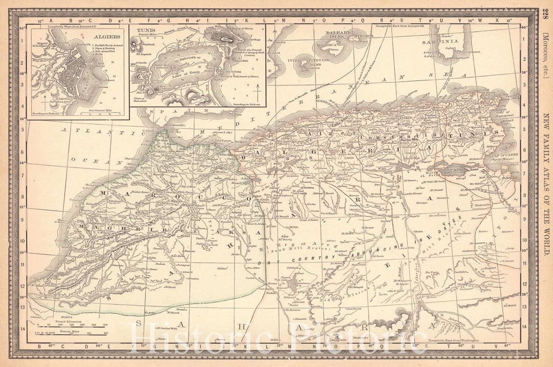 Historic Map : 1890 Morocco, etc. : Vintage Wall Art