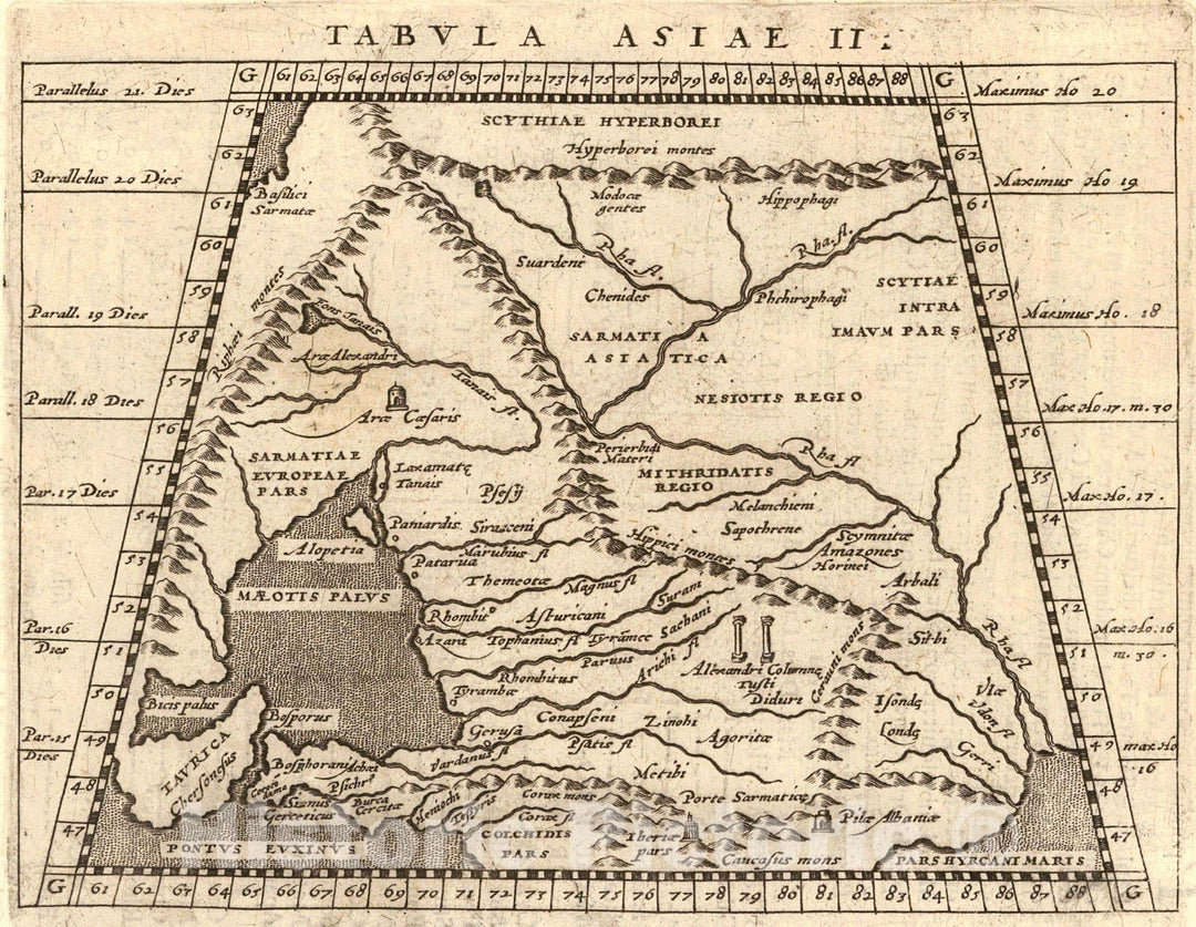 Historic Map : 1540 Tabula Asiae II : Vintage Wall Art