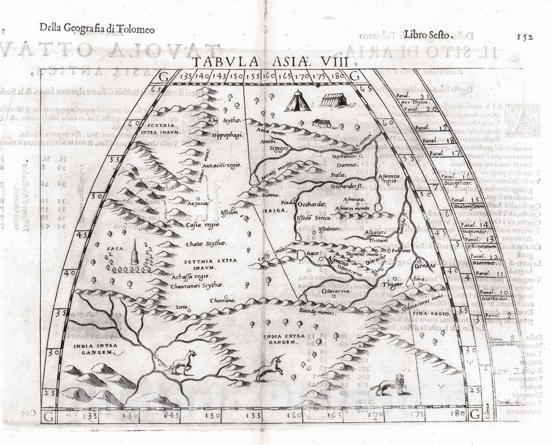 Historic Map : 1599 Tabula Asiae VIII : Vintage Wall Art