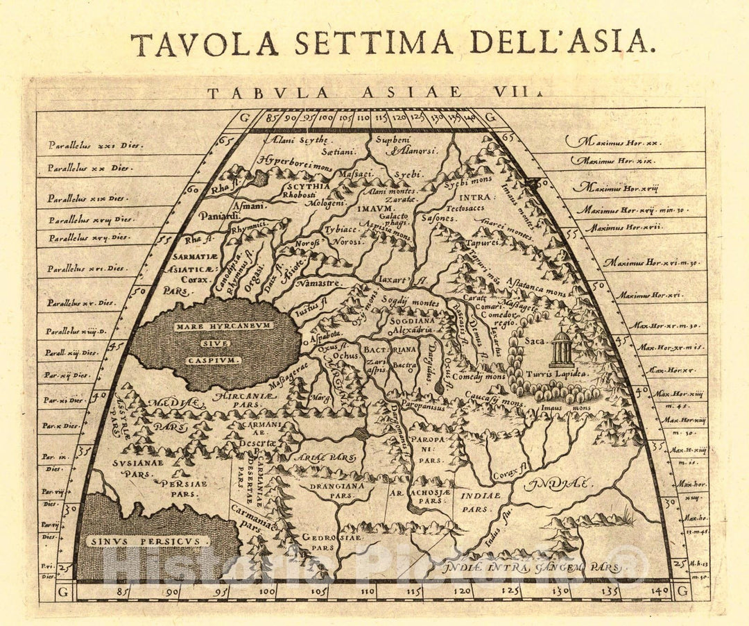 Historic Map : 1620 Tavola Settima Dell'Asia Tabula Asiae VII : Vintage Wall Art