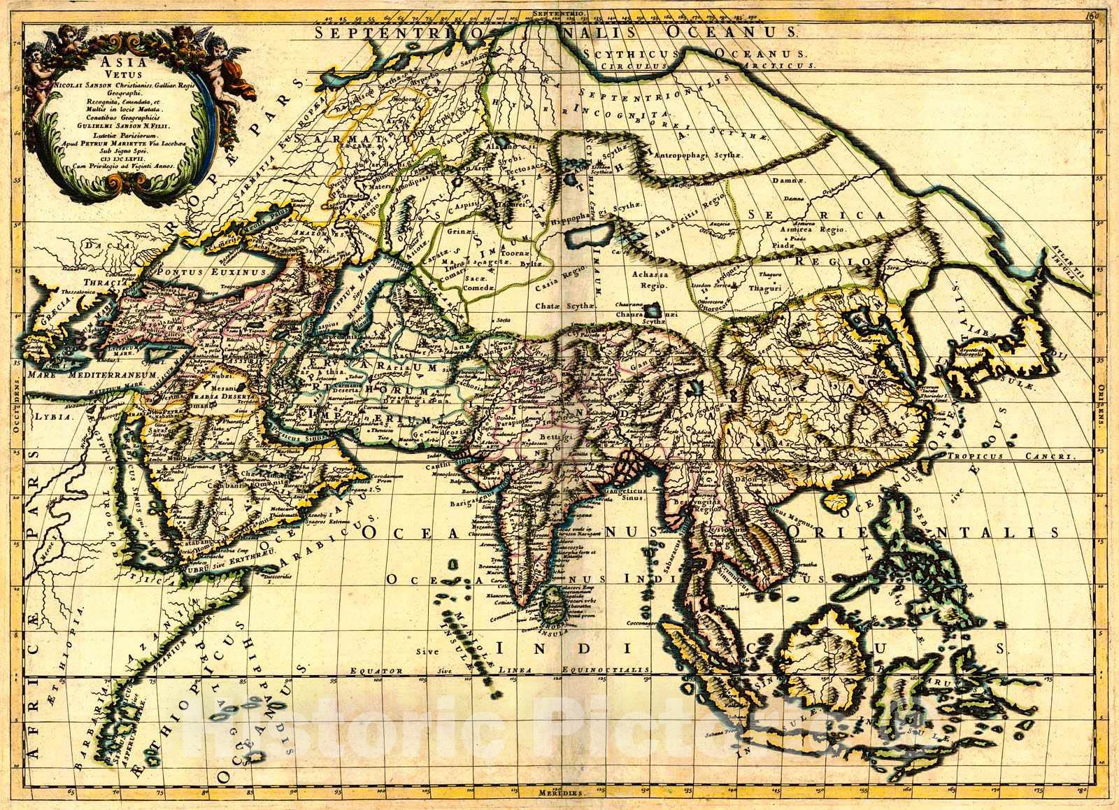 Historic Map : 1667 Asia Vetus : Vintage Wall Art