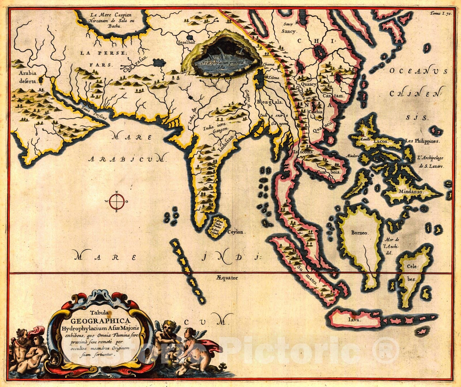 Historic Map : 1682 Tabula Geographica Hydrophylacium Asiae Majoris : Vintage Wall Art