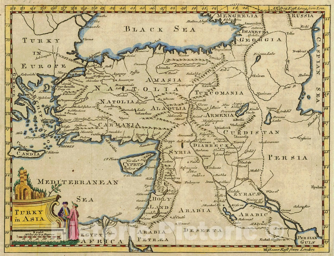 Historic Map : 1690 Turky in Asia : Vintage Wall Art