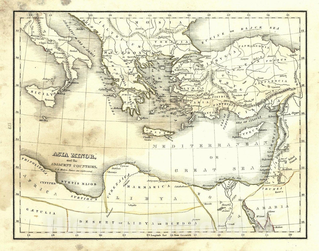 Historic Map : 1835 Asia Minor : Vintage Wall Art