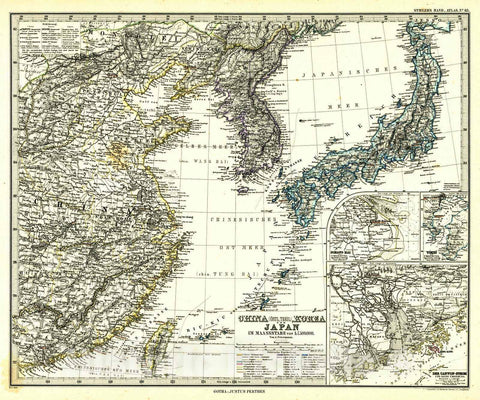 Historic Map : 1881 China, Korea und Japan : Vintage Wall Art
