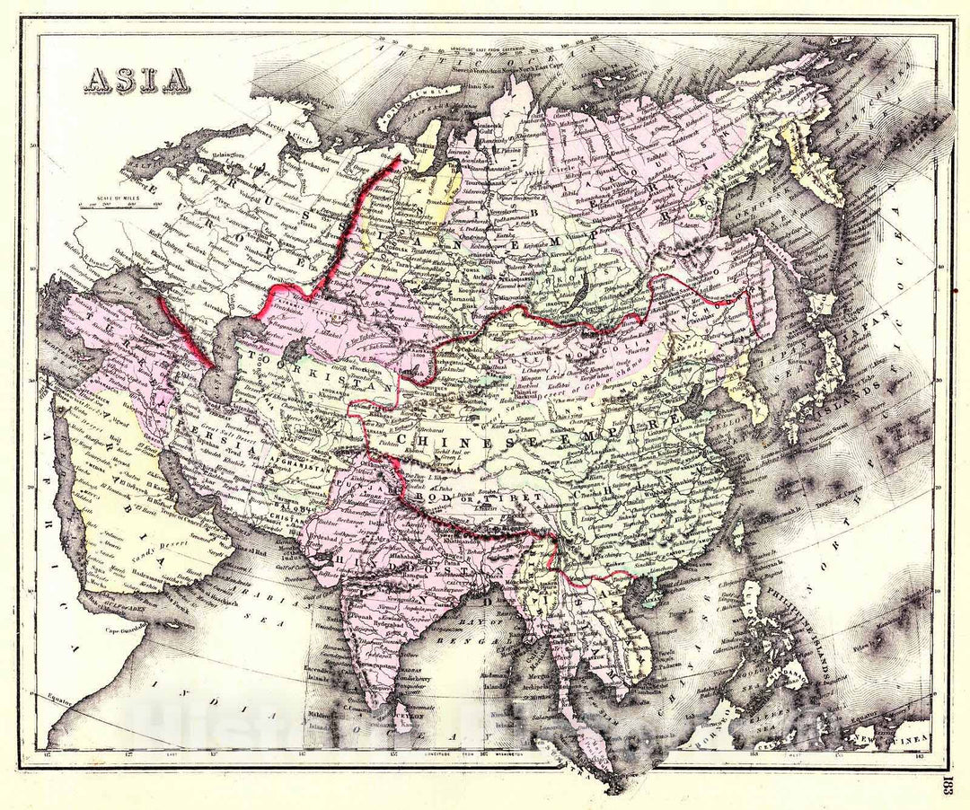 Historic Map : 1886 Asia : Vintage Wall Art