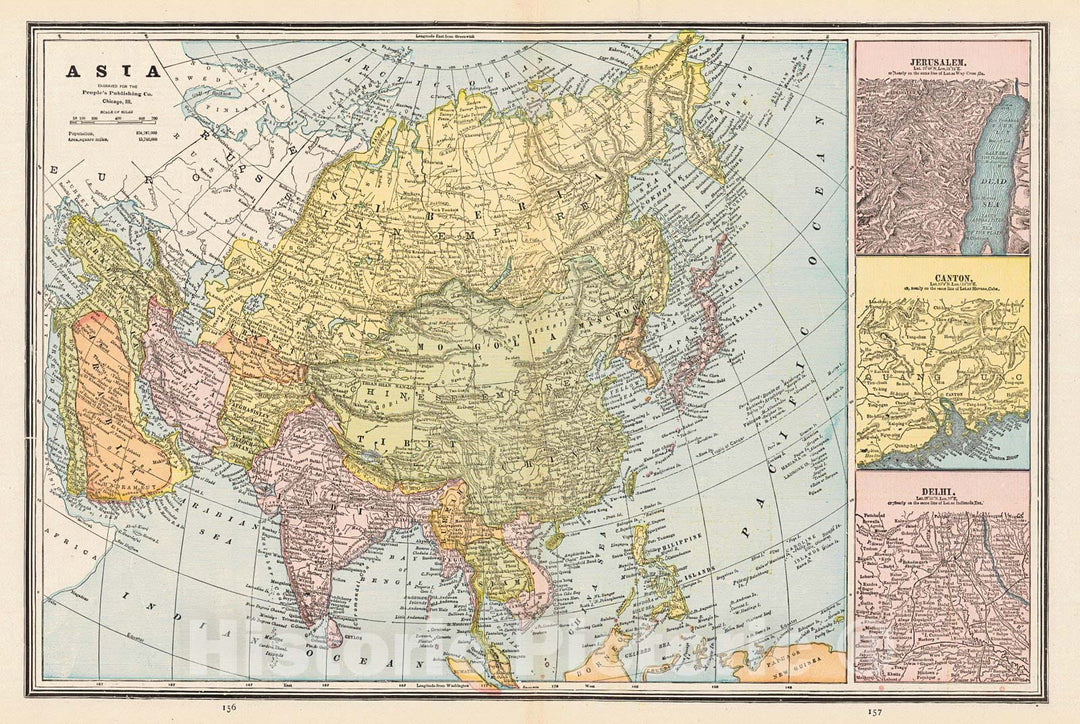 Historic Map : 1888 Asia : Vintage Wall Art