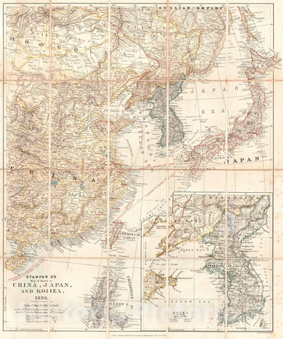 Historic Map : 1898 China, Japan, and Korea : Vintage Wall Art