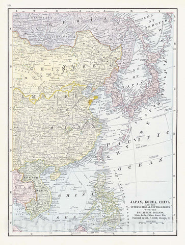 Historic Map : 1900 Japan, Korea, China and the International Neutral Zones with The Philippine Islands, Siam, Indo-China, Amur, Etc. : Vintage Wall Art