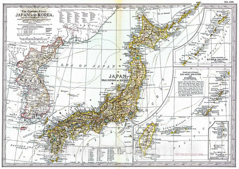 Historic Map : 1902 Japan and Korea : Vintage Wall Art