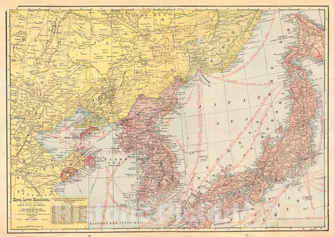 Historic Map : 1904 Korea, Lower Manchuria, with Adjacent Portions of China, Japan and Siberia, and the International Neutral Zones : Vintage Wall Art