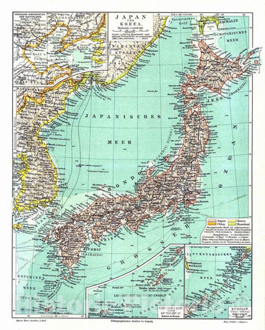 Historic Map : 1906 Japan und Korea : Vintage Wall Art