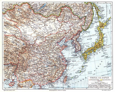 Historic Map : 1906 China und Japan : Vintage Wall Art