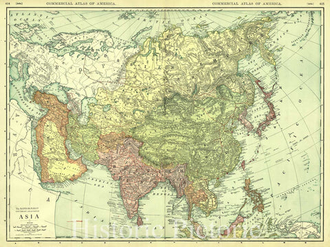 Historic Map : 1914 Asia : Vintage Wall Art