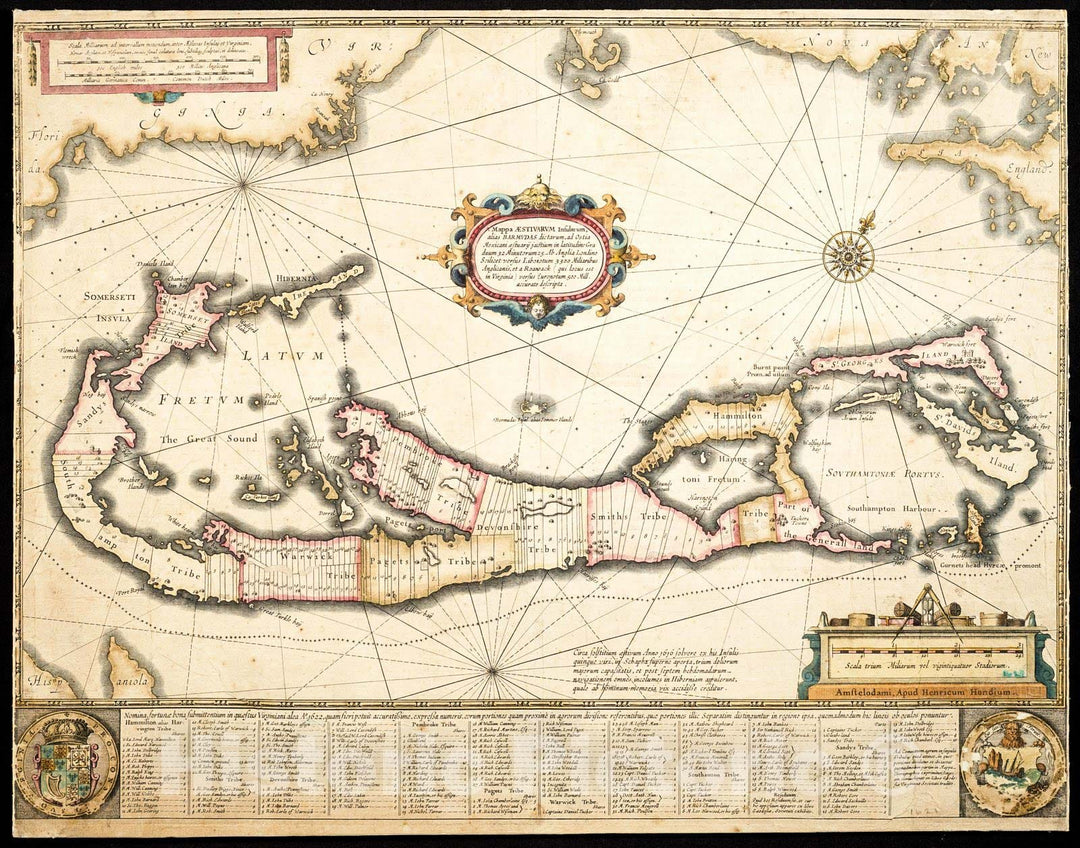 Historic Map : 1621 Mappa Aestivarvm Insularum: alias Barmvdas dictarum, ad Ostia Mexicani : Vintage Wall Art