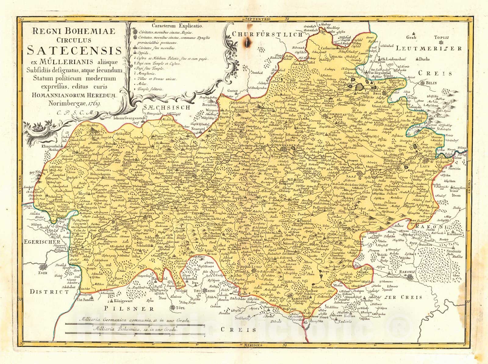 Historic Map : 1770  Regni Bohemiae Circulus Satecensis : Vintage Wall Art