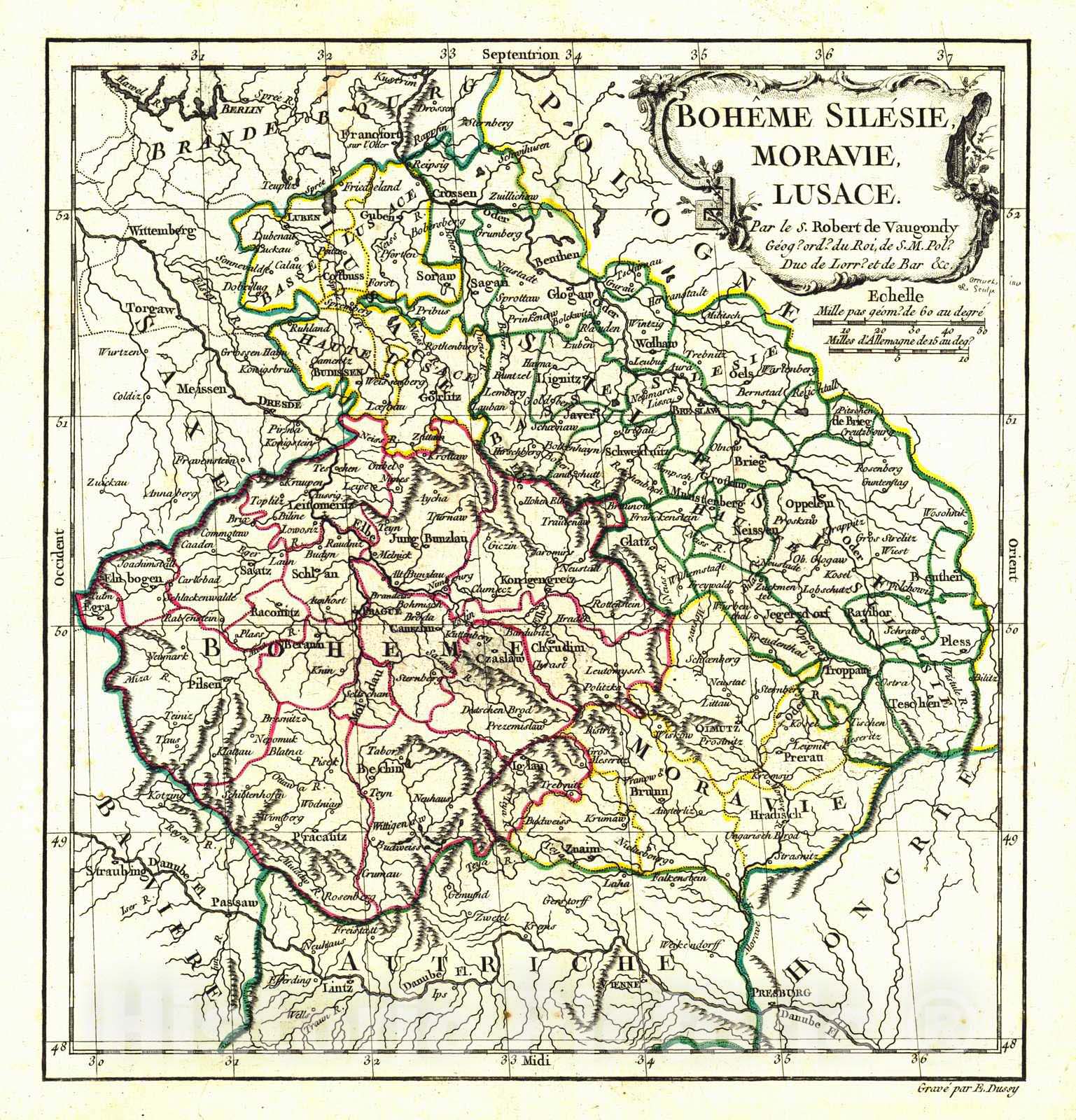 Historic Map : 1778 Bohemi, e Silesie, Moravie, Lusace : Vintage Wall Art