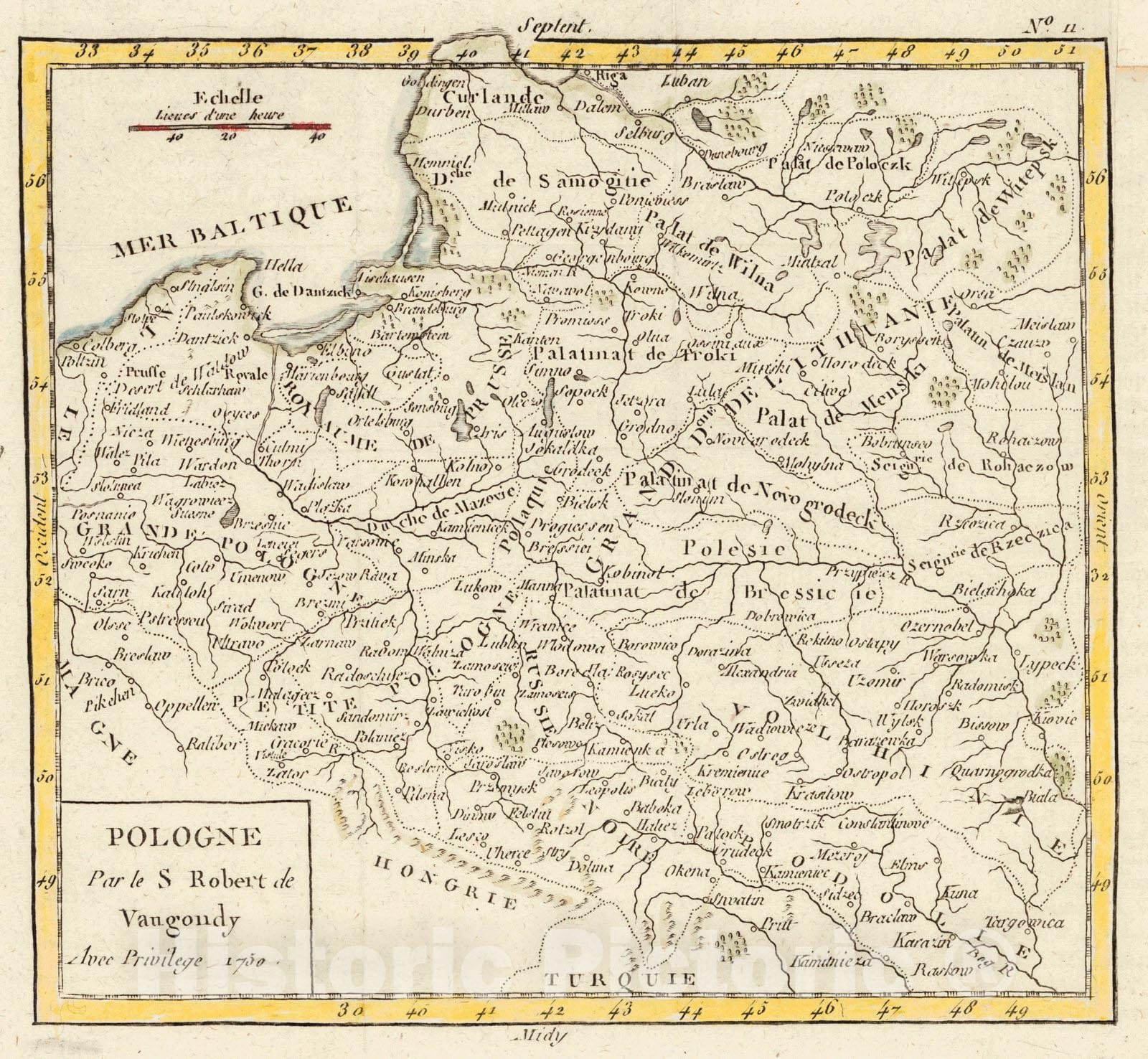 Historic Map : 1778 Pologne : Vintage Wall Art