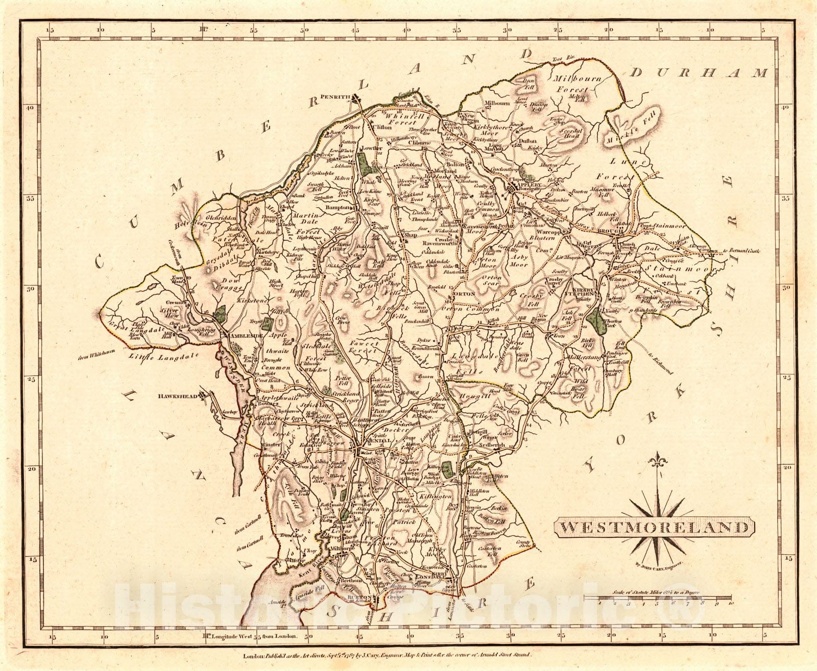 Historic Map : 1787 Westmoreland : Vintage Wall Art