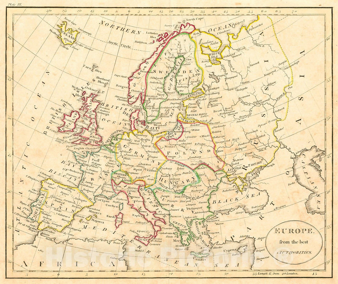 Historic Map : 1793 Europe from the Best Authorities : Vintage Wall Ar ...