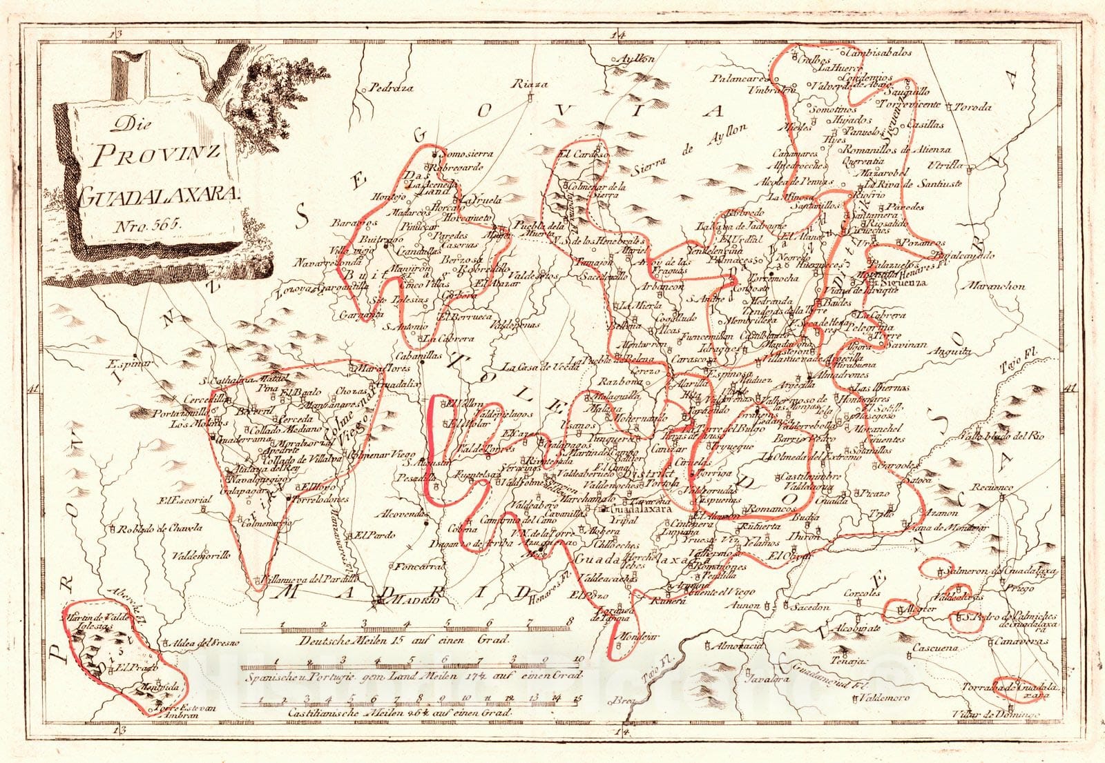 Historic Map : 1797 Die Provinz Guadalaxara : Vintage Wall Art