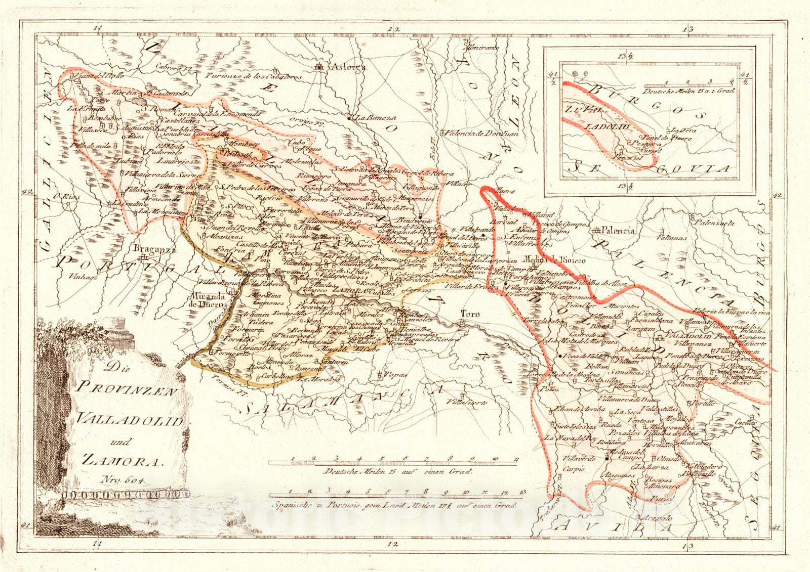 Historic Map : 1797 Die Provinzen Valladolid und Zamora : Vintage Wall Art