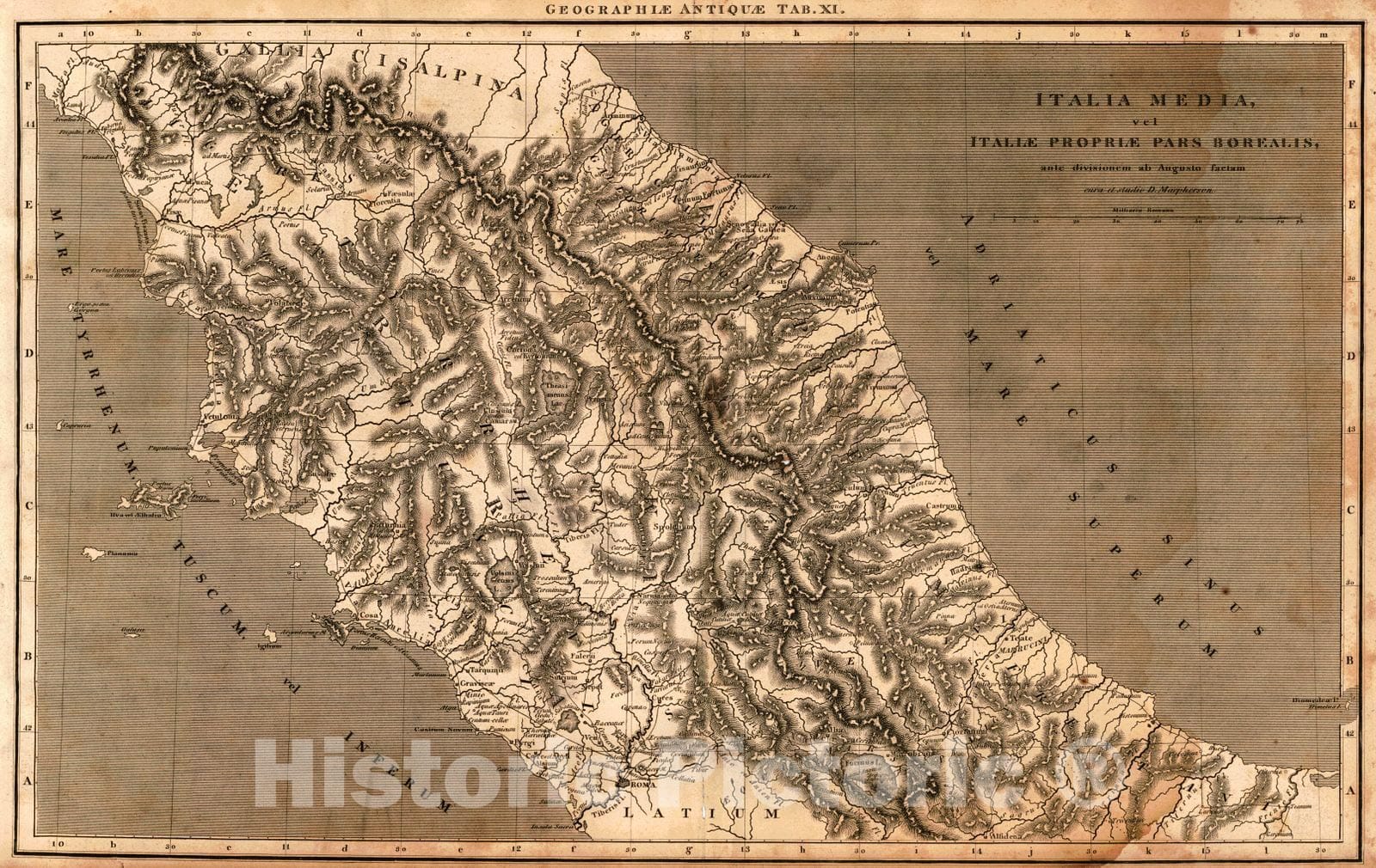 Historic Map : 1806 Italia Media vel Iataiae Propriae pars borealis, ante divisionem ab Augusto factam : Vintage Wall Art