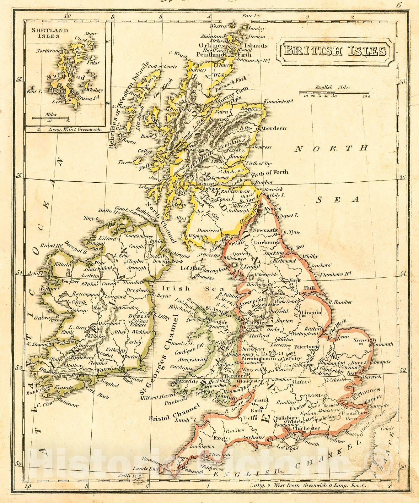 Historic Map : 1826 British Isles : Vintage Wall Art