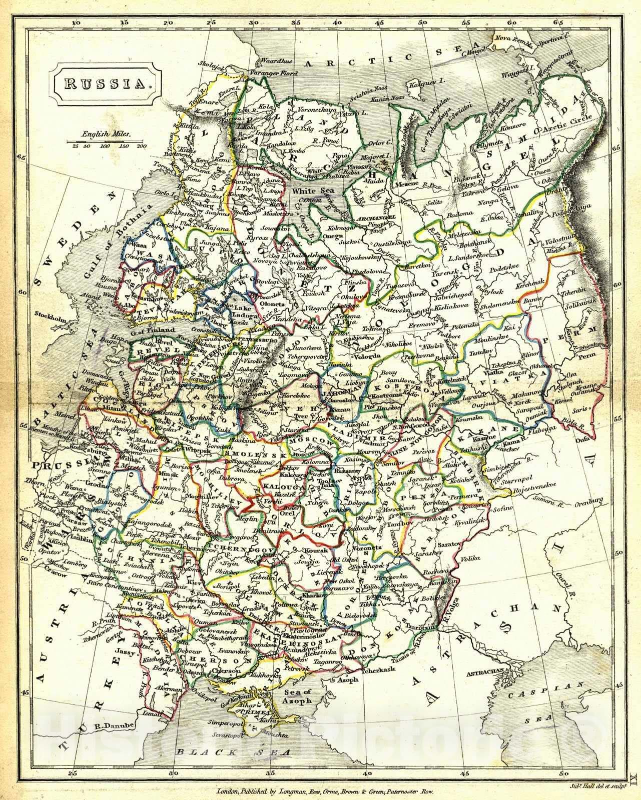 Historic Map : 1830 Russia : Vintage Wall Art
