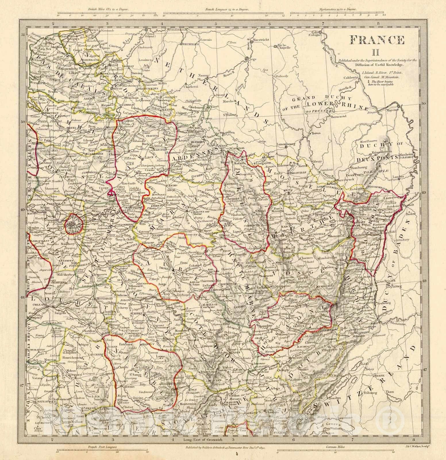 Historic Map : 1830 France II : Vintage Wall Art