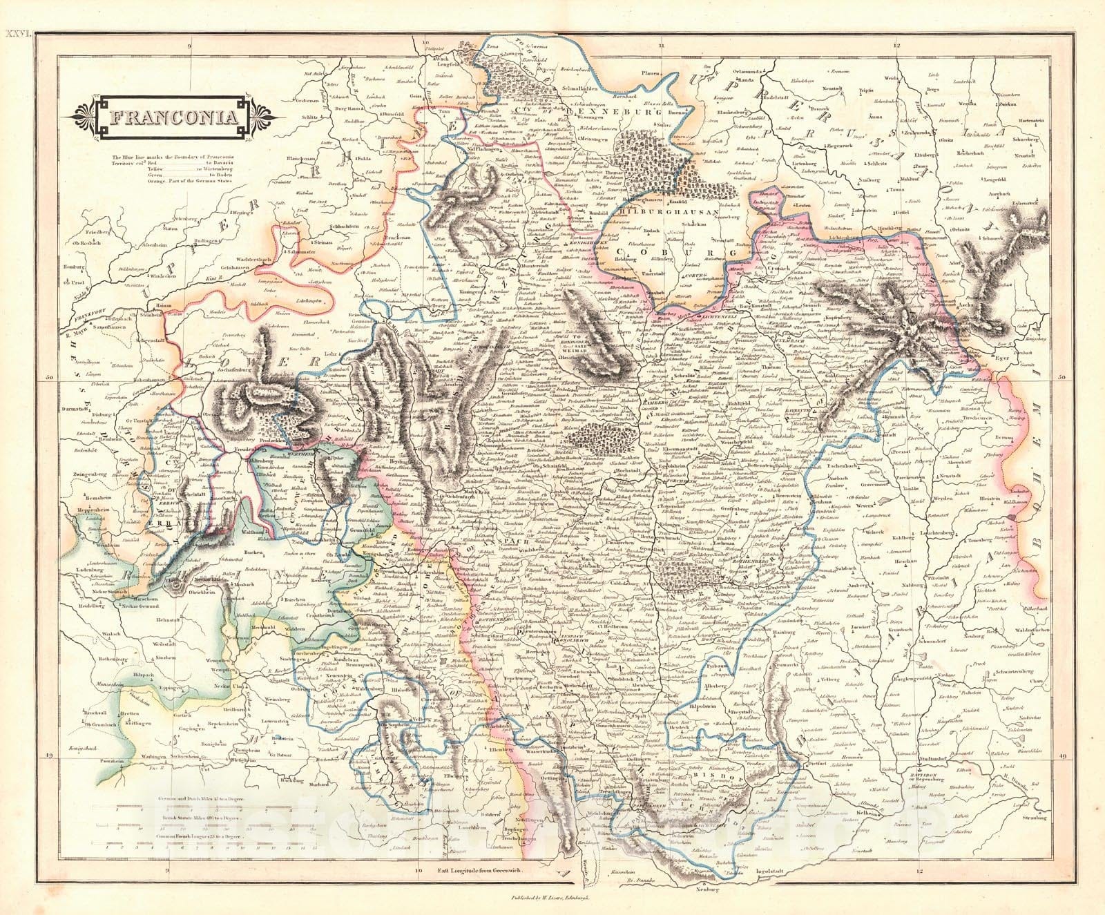 Historic Map : 1838 Franconia : Vintage Wall Art