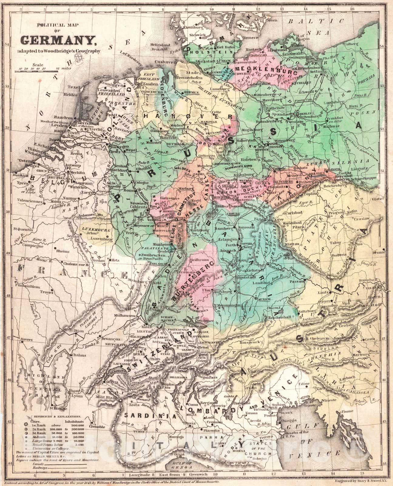 Mappa Classica Della Germania National Geographic – Poster Da Parete 23.5x30.25 Pollici