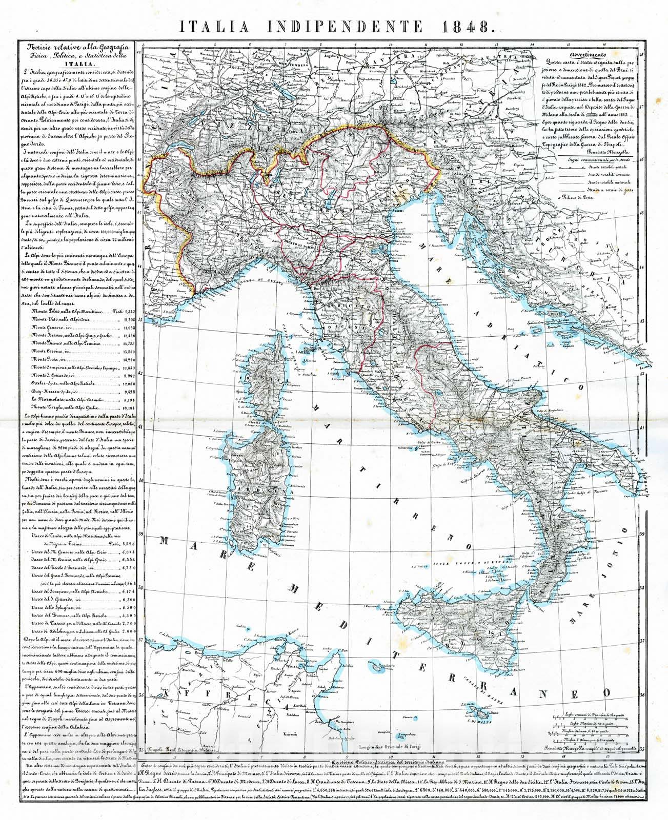 Historic Map :   Allemagne Centrale : Vintage Wall Art